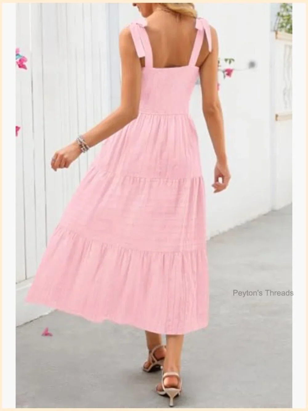 Boho Maxi Dress Sleeveless Smocked A-Line Sundress with Pockets